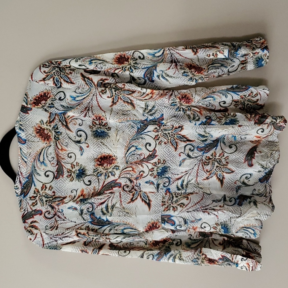 Sundance Floral Paisley Silk Sheer Button Down Blouse Top Size XS - Picture 2 of 8